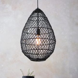 An Image of Vogue Ellis 1 Light Pendant Light Black