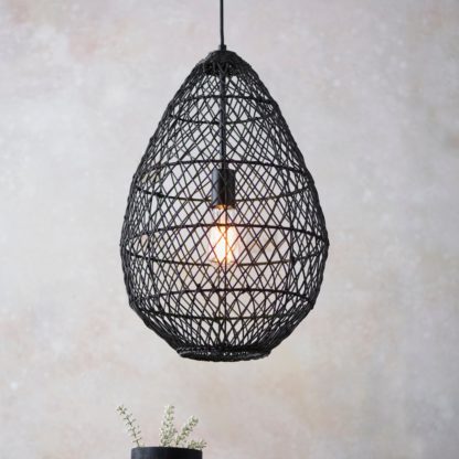 An Image of Vogue Ellis 1 Light Pendant Light Black