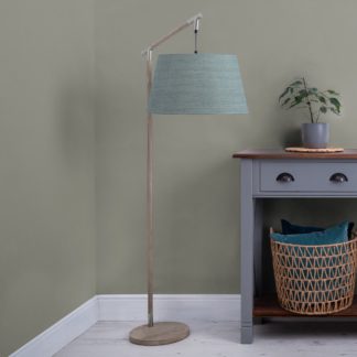 An Image of Quintus Floor Lamp with Textured Shade Textured Anna Frost Grey
