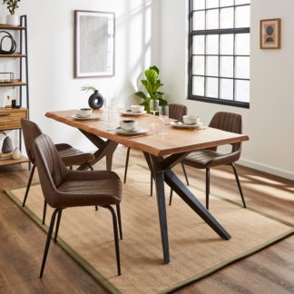 An Image of Oadby 8 Seater Rectangular Live Edge Dining Table, Acacia Wood Natural