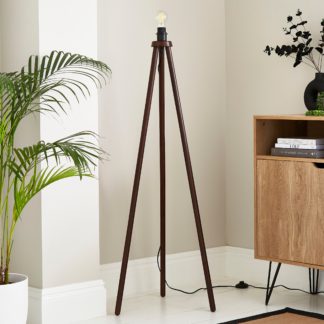 An Image of Wooden Tripod Floor Lamp Natural