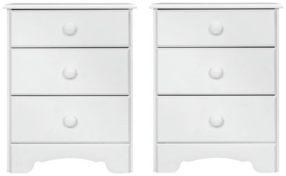 An Image of Argos Home 3 Drawer Bedside Table Set - Pine