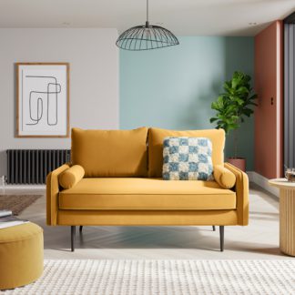 An Image of Cassie Velvet 2 Seater Sofa Gold