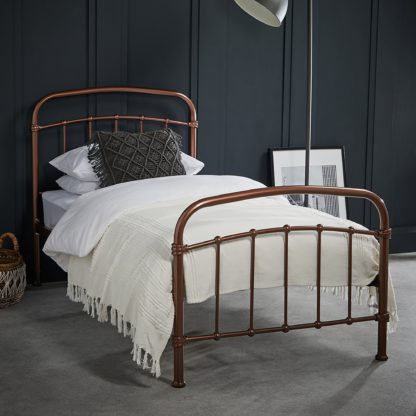 An Image of Halston Metal Bed Black