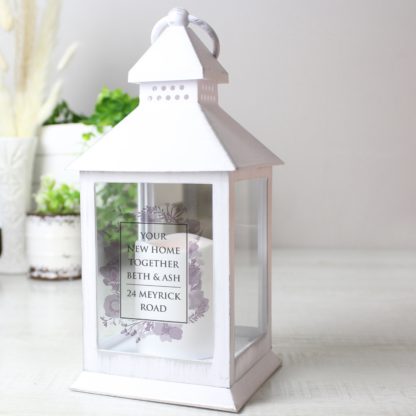 An Image of Personalised Soft Watercolour Lantern Black