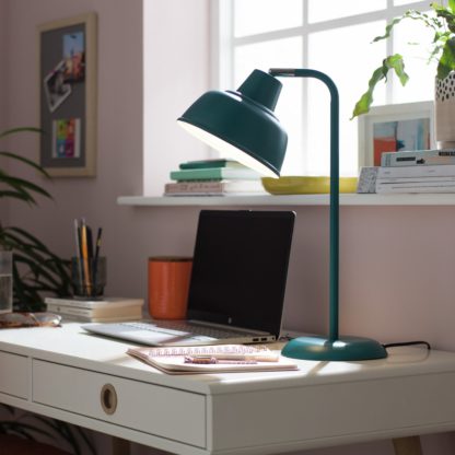 c553f8e63fc24c40651b3fc42fc00f2fd0a4dc09f94c6d2110be71ed7feb32da.jpg An Image of Habitat Benson Steel LED Table Lamp - Blue