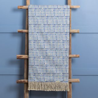 An Image of Alma Cotton Throw 136cm x 200cm Cobalt Blue