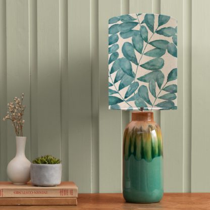 An Image of Arauca Table Lamp with Rowan Shade Rowan Aqua Blue