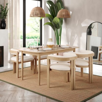 An Image of Karla Rectangle Extending Dining Table Light Oak