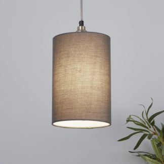 An Image of Clyde Cylinder Lamp Shade - 16cm - Charcoal