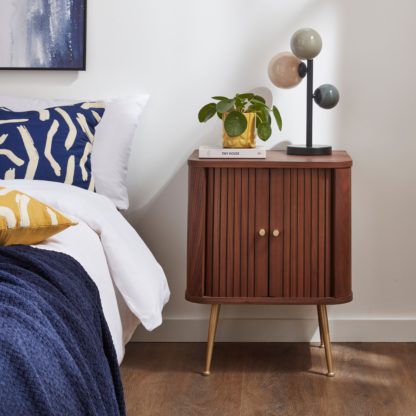 An Image of Hansen 2 Door Bedside Table Walnut