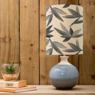 An Image of Neso Table Lamp with Silverwood Shade Silverwood Blue Grey