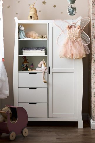 An Image of Obaby Stamford Sleigh Double Wardrobe - White