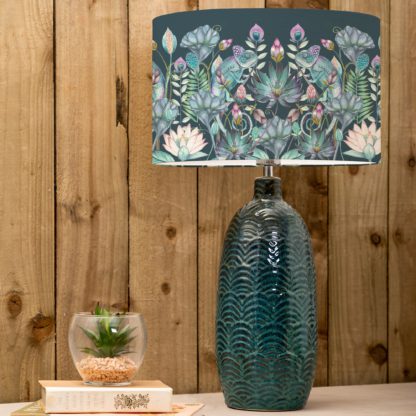 An Image of Jadis Table Lamp with Osawi Shade Osawi Emerald Green