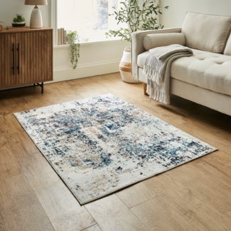 An Image of Abstract Washable Rug Silver