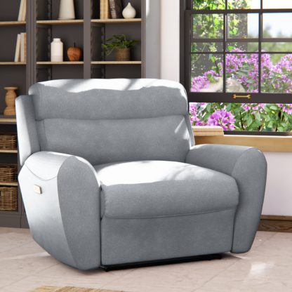 e016d20bcee049f813448e7d921494f7e54fa48a5e7620c5781ab7517fba12b6.jpg An Image of Wareham Power Recliner Snuggle Sofa Grey Chenille
