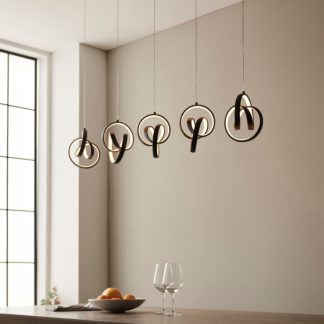 An Image of Vogue Rocco 5 Light Diner Fitting Black