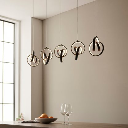 An Image of Vogue Rocco 5 Light Diner Fitting Black