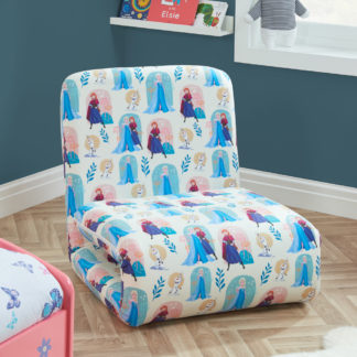 An Image of Disney - Frozen - Fold Out Bed - White/Blue - Fabric - Happy Beds