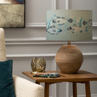 An Image of Cerys Table Lamp with Barbeau Shade Seafoam (Blue)