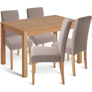 An Image of Habitat Clifton Wood Dining Table & 4 Brown Chairs