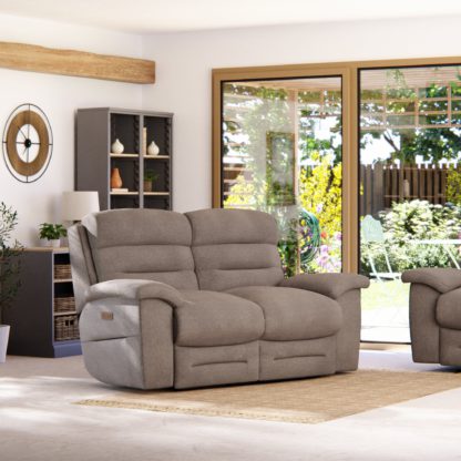 eb15644a5d7dc0bcc88916d384823852e43f988b7332ab728cd74872834df697.jpg An Image of Lulworth 2 Seater Power Recliner Sofa Grey Chenille