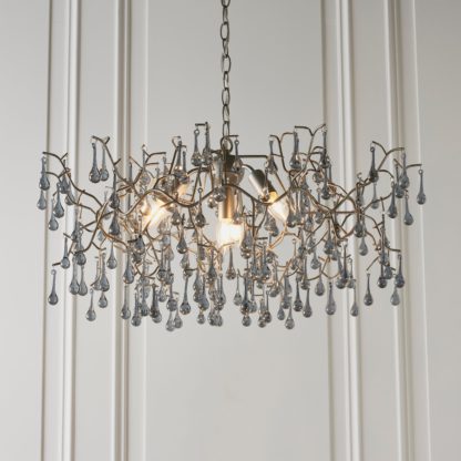 An Image of Vogue Wisteria 4 Light Pendant Light Silver