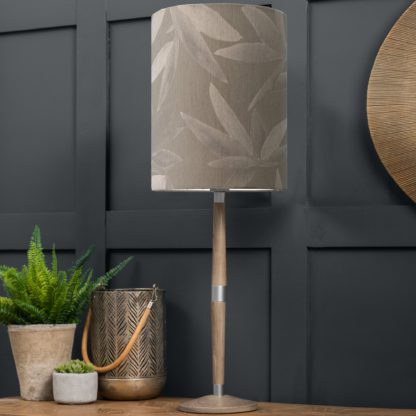 An Image of Solensis Large Table Lamp with Silverwood Shade Silverwood Apple Green