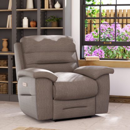 edd22d3bccbf4a8205002ccea805358350c3f8aab88ff9406e41960db08df20b.jpg An Image of Lulworth Power Recliner Armchair Chenille Sky