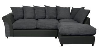 An Image of Harry Fabric Right Hand Corner Chaise Sofa - Charcoal