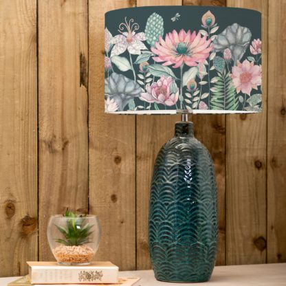 An Image of Jadis Table Lamp with Nesidora Shade Emerald