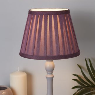An Image of Raye Taper Pleat Silk Lamp Shade - 20cm - Plum