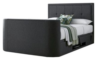 An Image of Smart TV Bed Verona Double TV Bed Frame - Grey