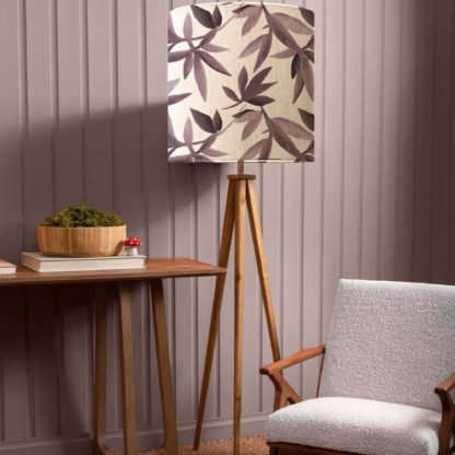 An Image of Aratus Tripod Floor Lamp with Silverwood Shade Silverwood Frost Grey