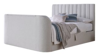 An Image of Smart TV Bed Sheldon Superking TV Bed Frame - Natural