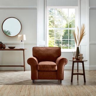 An Image of Rosa Faux Leather Armchair Soft Faux Leather Chocolate