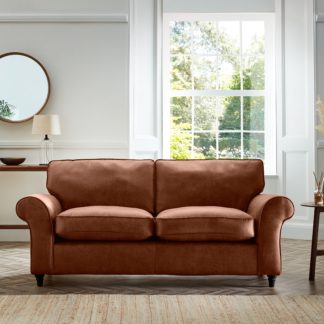 An Image of Rosa Faux Leather 3 Seater sofa Soft Faux Leather Chocolate