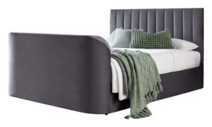 An Image of Smart TV Bed Sheldon Superking TV Bed Frame - Natural