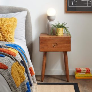 An Image of Albury 1 Drawer Bedside Table, Oak Natural