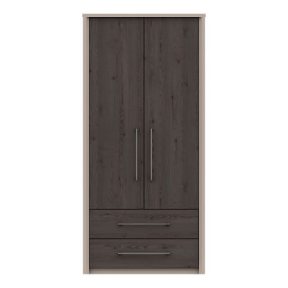 An Image of Dolan Double 2 Drawer Wardrobe Dark Wood (Brown)