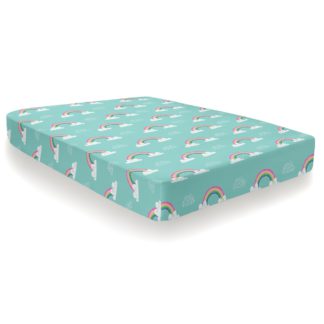 An Image of Rainbow Unicorn Fitted Sheet MultiColoured