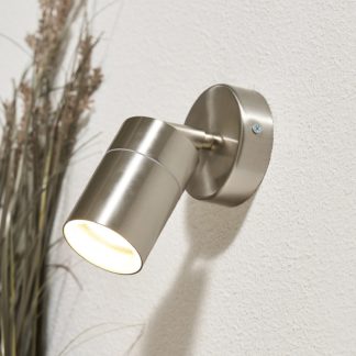 An Image of Mills Adjustable Outdoor Wall Light - Stainless Steel