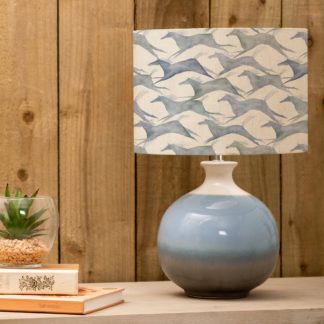 An Image of Neso Table Lamp with Dakota Shade Dakota River Blue