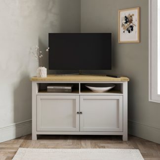 An Image of Olney High Corner TV Unit, Stone Stone