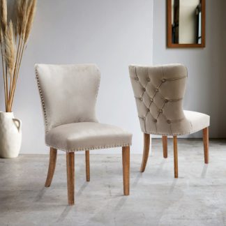 An Image of Indus Valley Set of 2 Aone Dining Chairs Taupe
