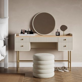 An Image of Georgi 5 Drawer Dressing Table Natural