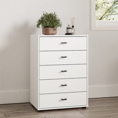 An Image of Kahla Matt Small 5 Drawer Chest Pebble