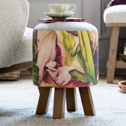 An Image of Monty Fabric Footstool Monty Thistle Glen