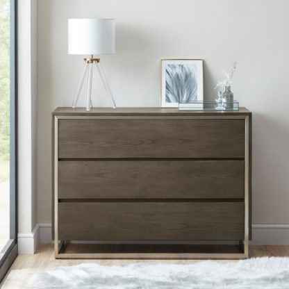 An Image of Darwin 3 Drawer Chest Mid Oak (Brown)