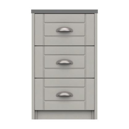 An Image of Darwin 3 Drawer Bedside Table Grey